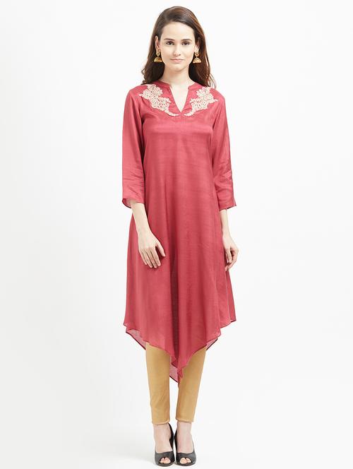 asymmetric embroidered kurta - 16005668 - Very Small Image - 1