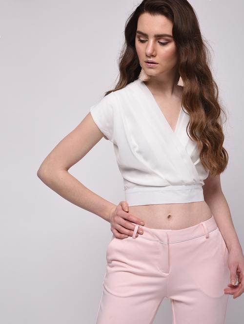 cap sleeved floral crop top - 16009023 - Very Small Image - 1