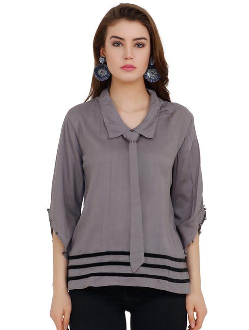 tie knot contrast piped top - 16041213 - Very Small Image - 1