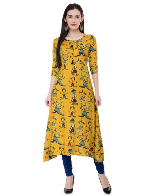 conversational a-line kurta - 16048206 - Very Small Image - 1
