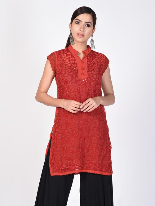 chikankari straight kurta - 16049435 - Very Small Image - 1