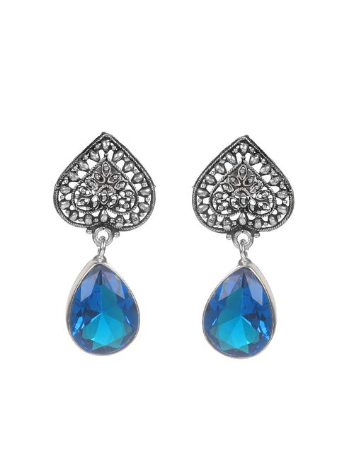 blue metal drop earring - 16100881 - Very Small Image - 1