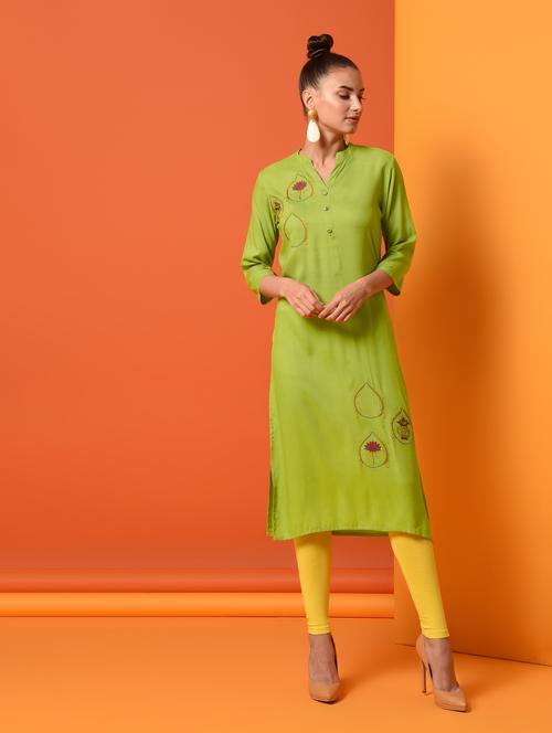 women's straight kurta - 16124499 - Very Small Image - 1