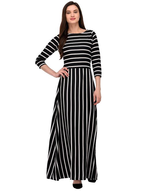 monochrome striped maxi dress - 16138574 - Very Small Image - 1