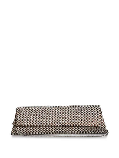 White and brown box jute clutch - 16169 - Very Small Image - 1