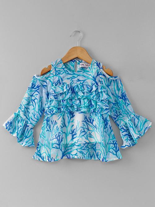 cold shoulder ruffled top - 16180844 - Very Small Image - 1