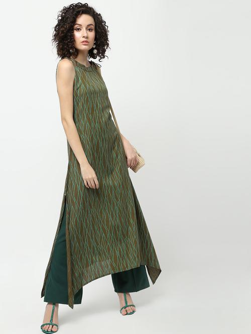 printed a-line kurta - 16194290 - Very Small Image - 1