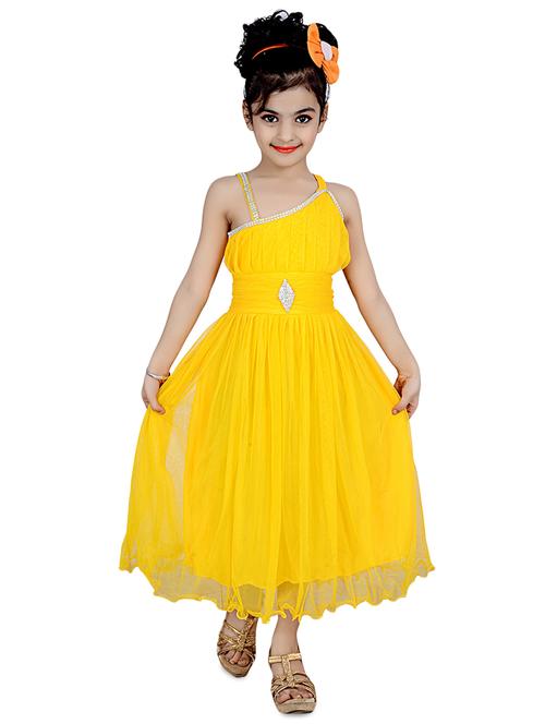 yellow net gown - 16203336 - Very Small Image - 1