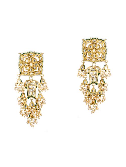 gold metal drop earring - 16235707 - Very Small Image - 1