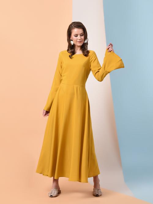 bell sleeved tie back maxi dress - 16237064 - Very Small Image - 1