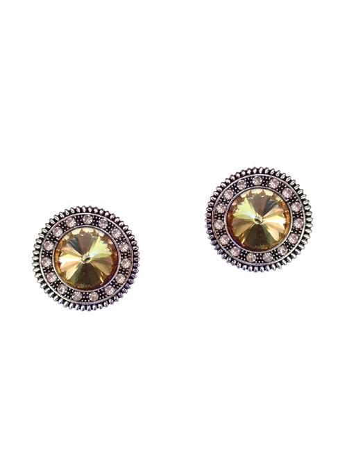 yellow metal studs earring - 16249700 - Very Small Image - 1