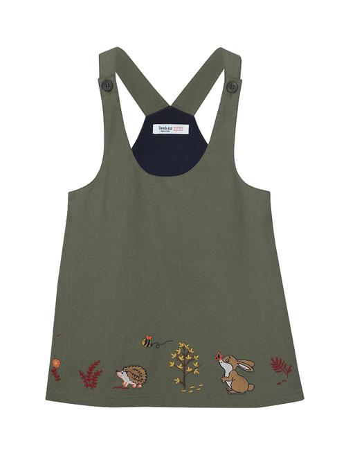 green quirky print dungaree dress - 16279339 - Very Small Image - 1