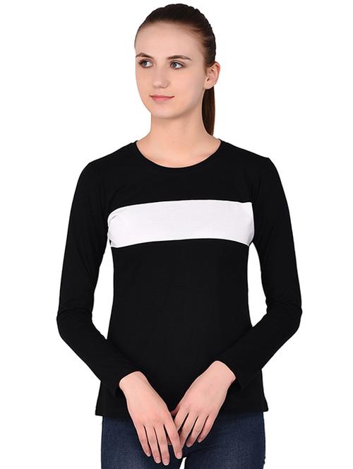 round neck color block tee - 16283709 - Very Small Image - 1