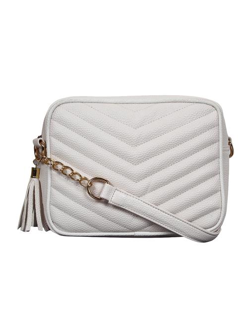 white leatherette (pu) sling bag - 16302321 - Very Small Image - 1