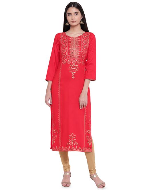 block print straight kurta - 16306882 - Very Small Image - 1