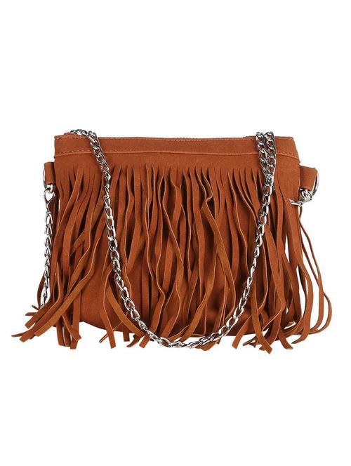 brown leatherette (pu) sling bag - 16328025 - Very Small Image - 1