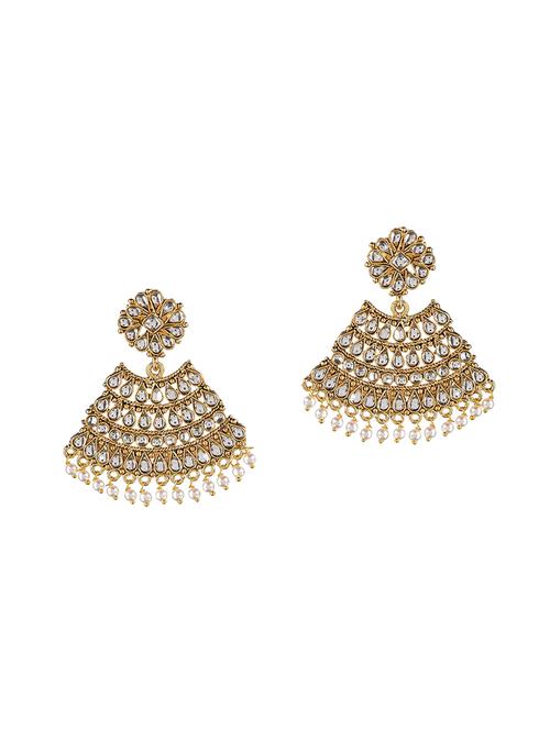 white metal drop earring - 16330813 - Very Small Image - 1