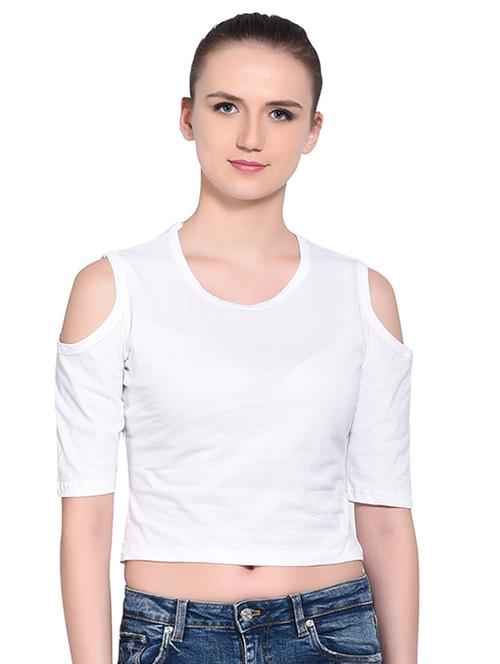 cold shoulder crop top - 16331308 - Very Small Image - 1