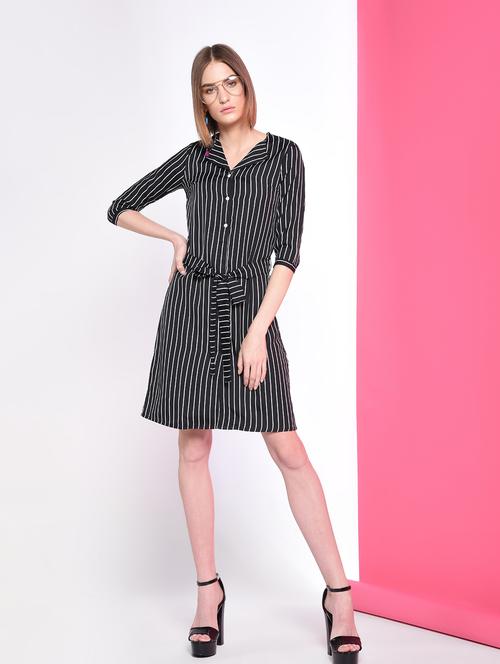 tie knot striped a-line dress - 16341983 - Very Small Image - 1