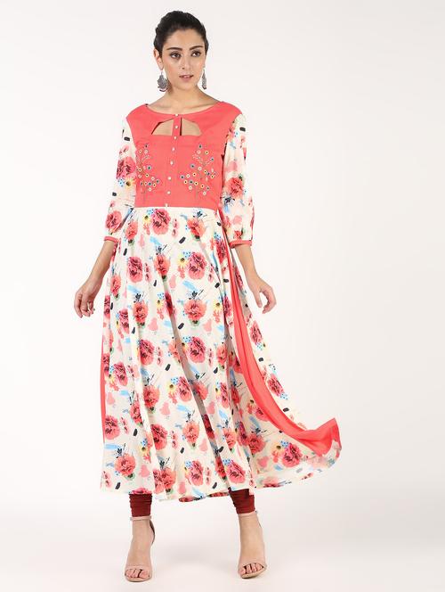 floral printed anarkali kurta - 16343168 - Very Small Image - 1
