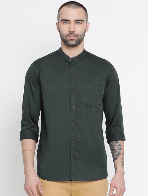 green cotton casual shirt - 16346798 - Very Small Image - 1