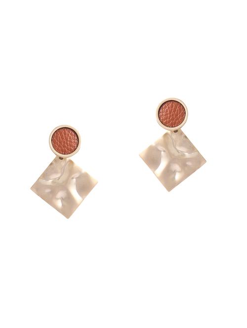 brown metal drop earring - 16363750 - Very Small Image - 1