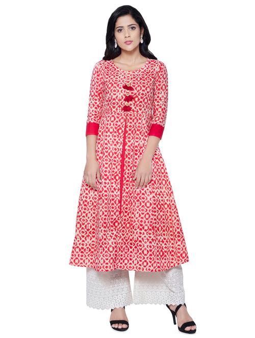 block printed a-line kurta - 16386595 - Very Small Image - 1