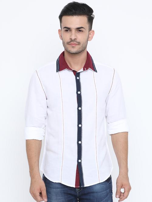 white solid casual shirt - 16388789 - Very Small Image - 1