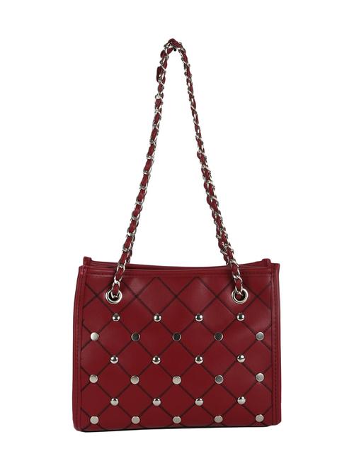 maroon leatherette (pu) sling bag - 16410428 - Very Small Image - 1