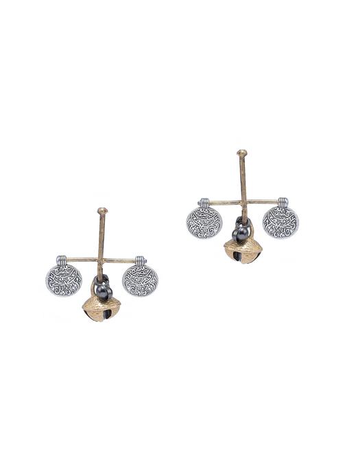 silver brass drop earring - 16419068 - Very Small Image - 1
