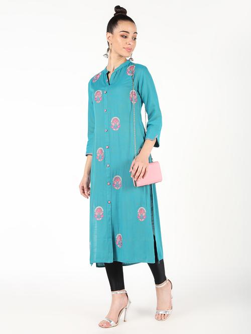 embroidered straight kurta - 16445432 - Very Small Image - 1