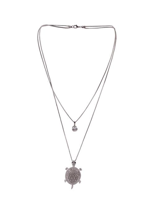 silver metal statement necklace - 16491014 - Very Small Image - 1