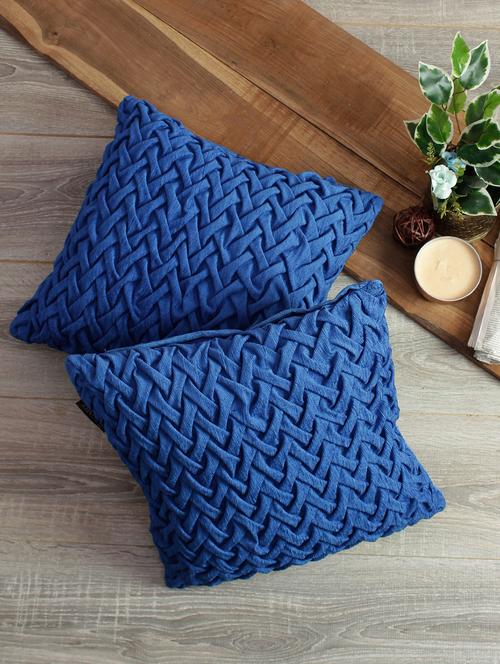 polyester fabric geometric cushion cover set of 2 - 16497112 - Very Small Image - 1