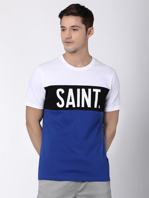 blue typographic cut & sew t-shirt - 16505621 - Very Small Image - 1