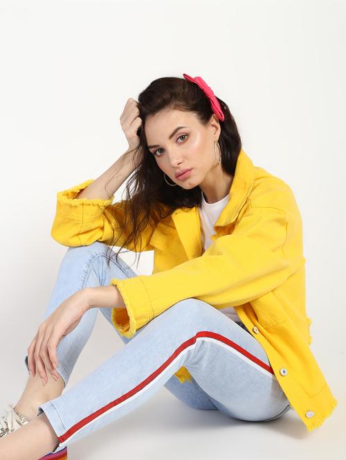 high rise side taped jeans - 16554958 - Very Small Image - 1