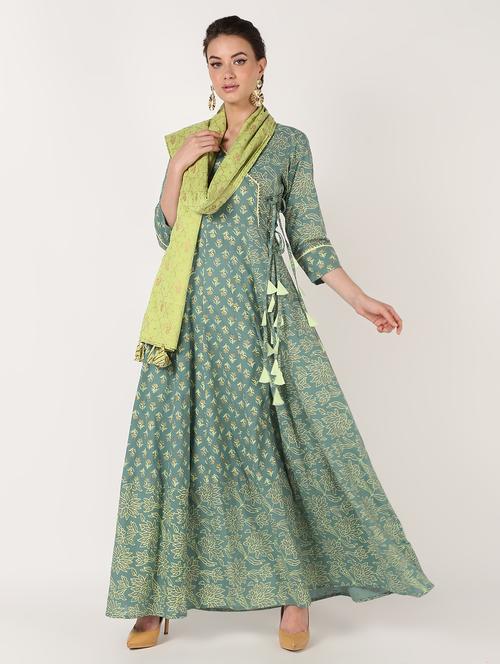 angrakha anarkali kurta with dupatta set - 16556753 - Very Small Image - 1