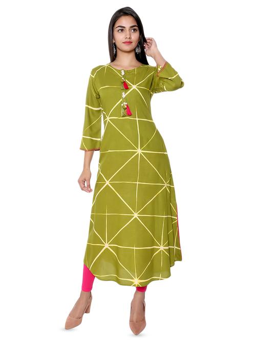 geometrical flared kurta - 16560290 - Very Small Image - 1