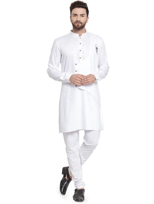 white solid kurta pyjama set - 16568993 - Very Small Image - 1