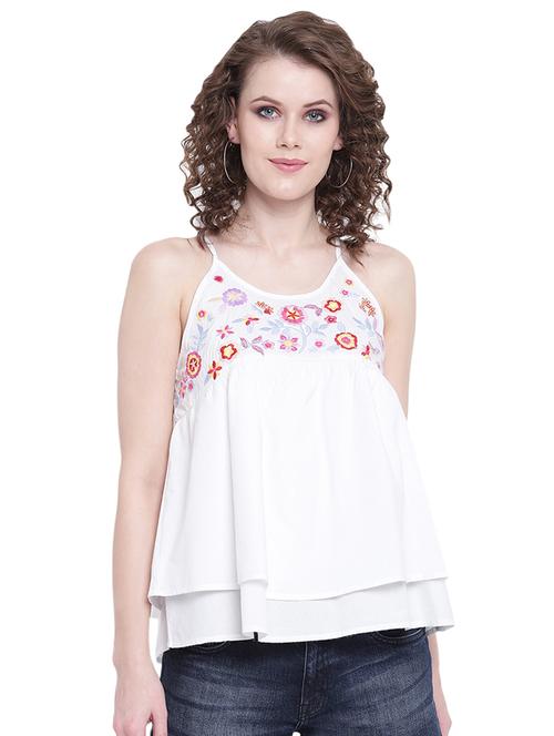 embroidered detail layered top - 16573967 - Very Small Image - 1