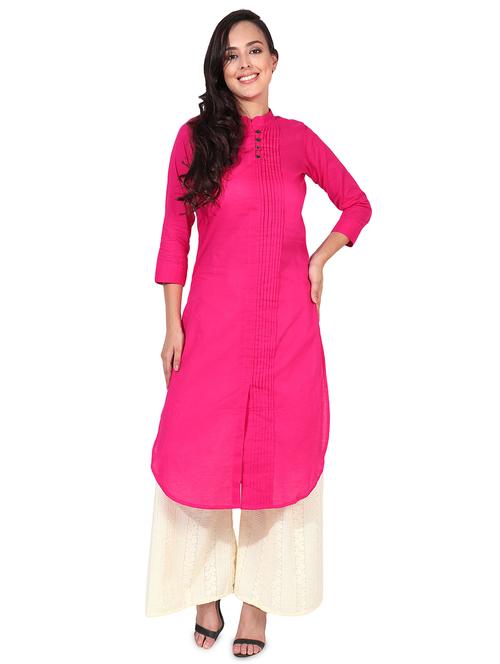 solid straight kurta - 16581965 - Very Small Image - 1