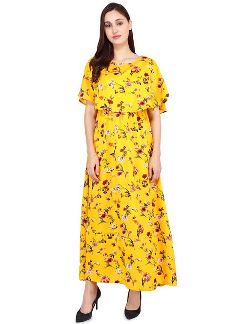 boat neck floral layered dress - 16600195 - Very Small Image - 1