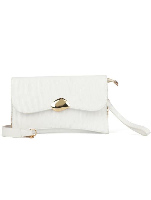 white leatherette (pu) regular clutch - 16600935 - Very Small Image - 1