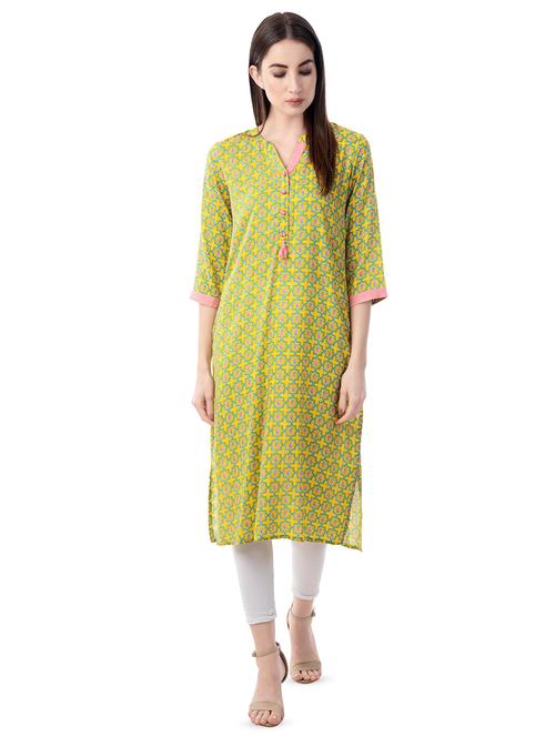 floral straight kurta - 16644155 - Very Small Image - 1