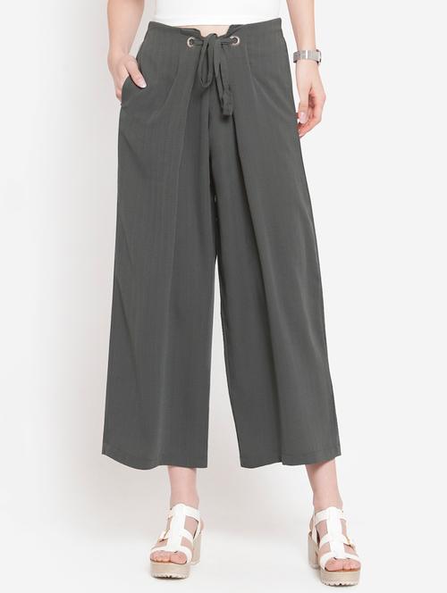 drawstring tie knot wide leg trouser - 16672332 - Very Small Image - 1