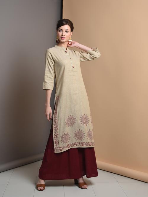 printed straight kurta - 16680694 - Very Small Image - 1