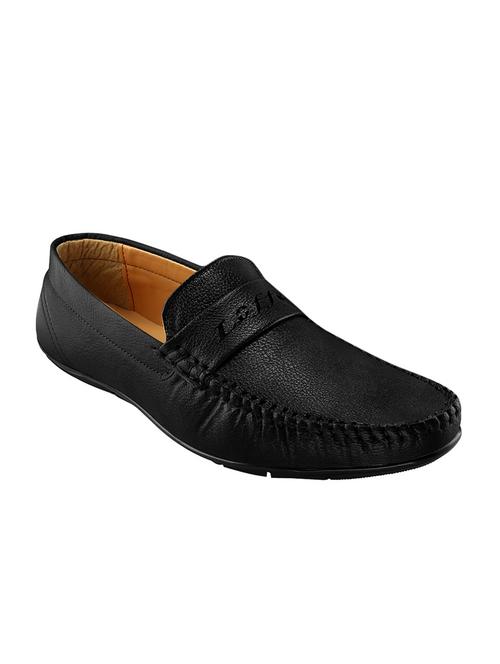 black leatherette slip on loafers - 16682094 - Very Small Image - 1