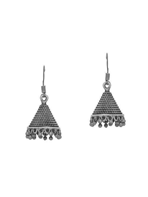 silver brass jhumka earring - 16700043 - Very Small Image - 1