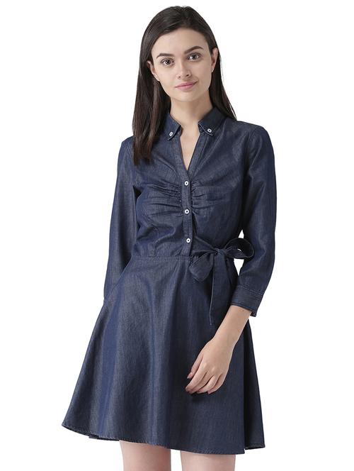 tie front ruched detail shirt dress - 16704790 - Very Small Image - 1