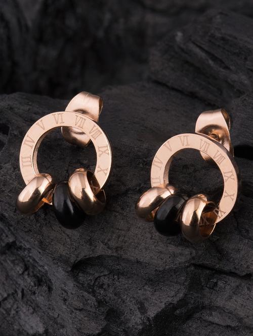 gold metal studs earring - 16708532 - Very Small Image - 1