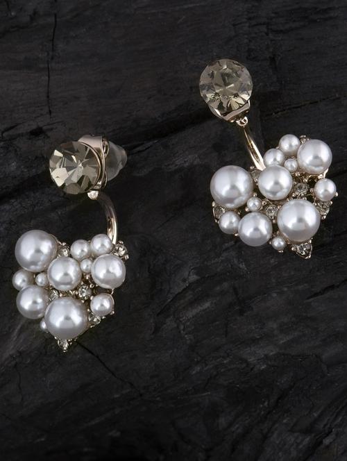 white metal drop earring - 16708571 - Very Small Image - 1